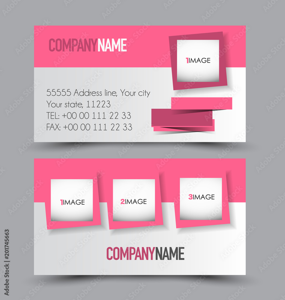 Business card set template for business identity corporate style. Vector illustration.