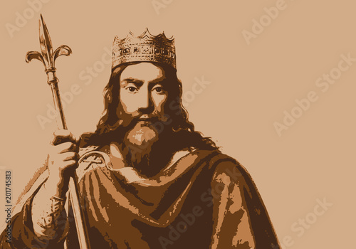 Clovis - portrait - Roi - personnage historique - chef - personnage célèbre - Roi des Francs - guerrier photo