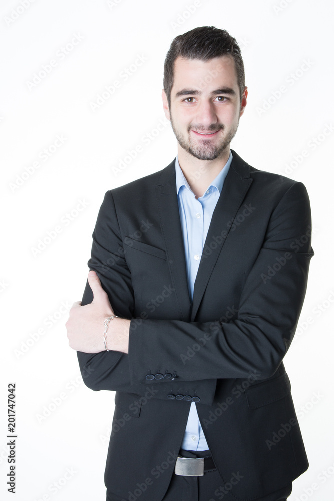 Handsome smiling confident businessman portrait arms crossed Handsome smiling confident businessman portrait arms crossed