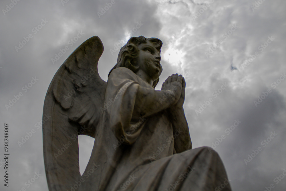 Praying Angel Cemetery Sculpture