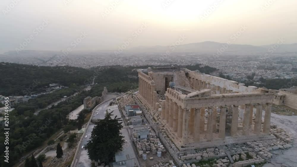 Aerial view of Acropolis of Athens ancient citadel in Greece Aerial view of Acropolis of Athens ancient citadel in Greece