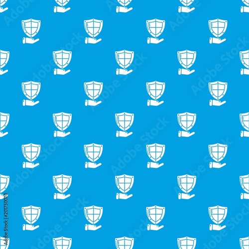 Shield pattern vector seamless blue repeat for any use