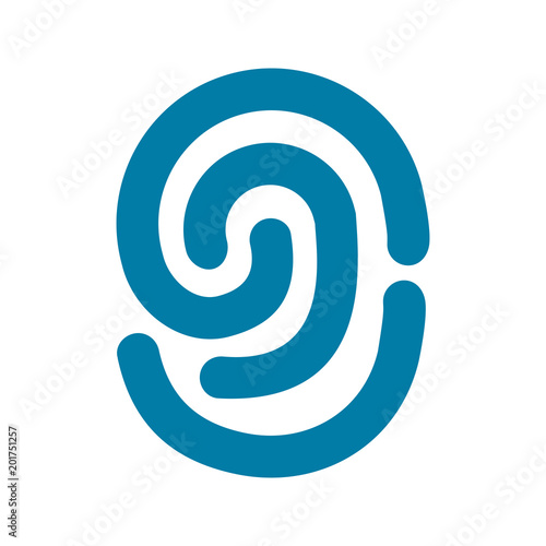 Fingerprint ID line art icon for apps with security unlock – vector