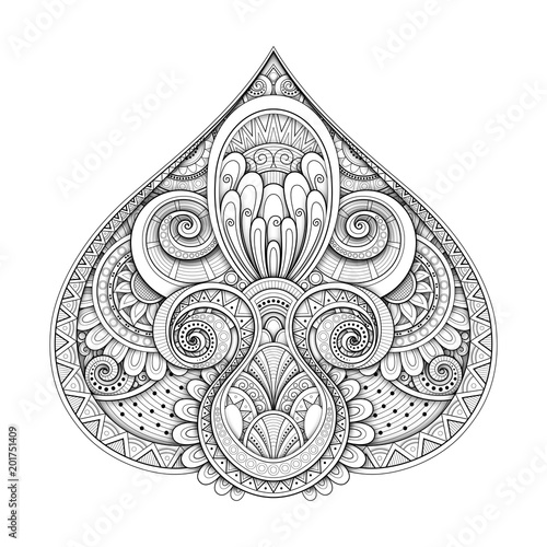 Monochrome Decorative Pike, Abstract Design Element