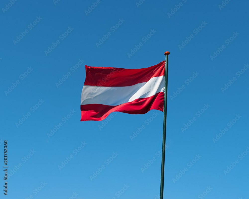 Flag of Austria waving in wind