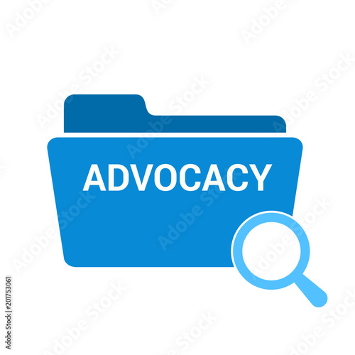 Law Concept: Magnifying Optical Glass With Words Advocacy