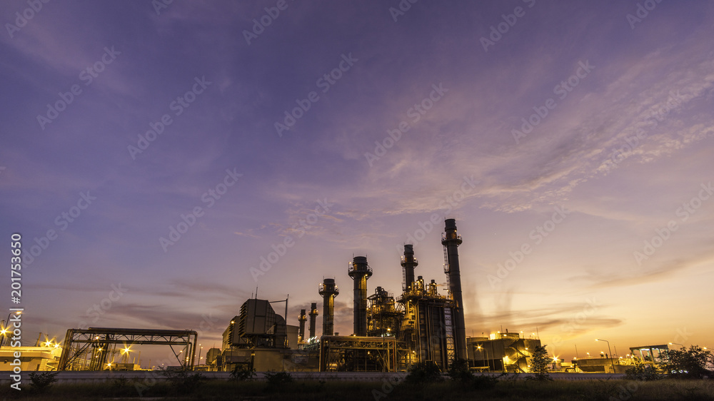Petrochemical Industrial. Oil refinery and Oil industry at sunset/sunrises. Space for add text