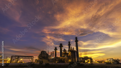 Petrochemical Industrial. Oil refinery and Oil industry at sunset/sunrises. Space for add text © Sunday Stock