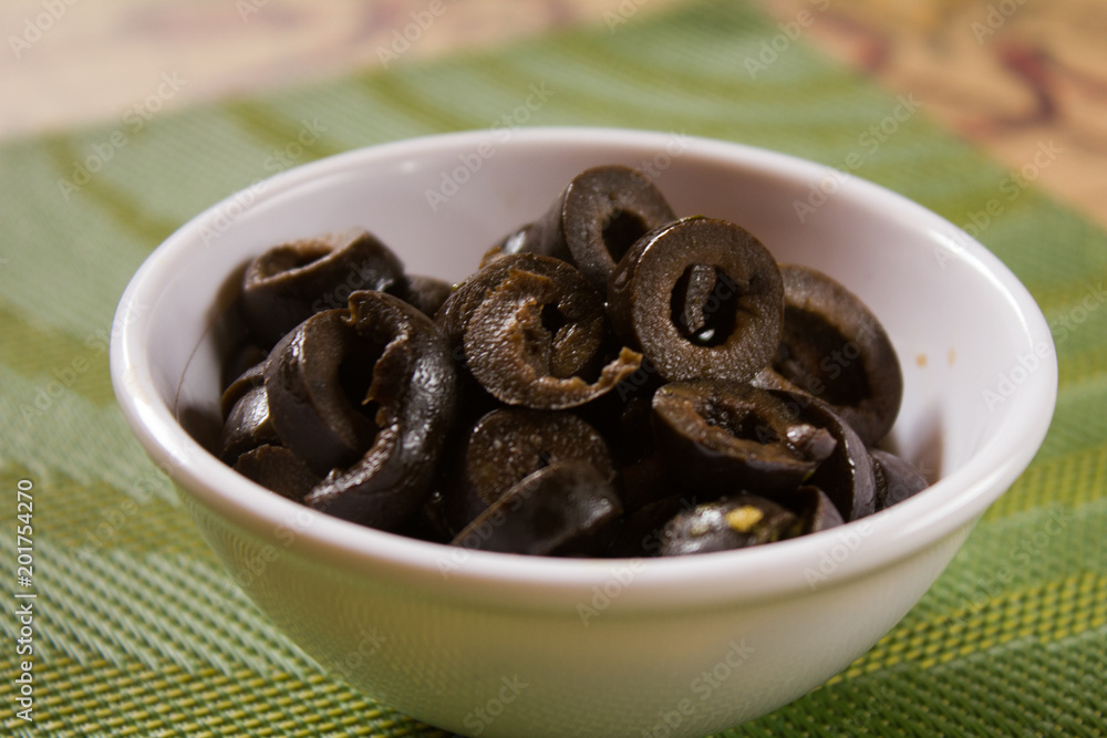 Aceitunas negras close up Aceitunas negras close up