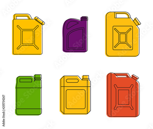 Canister icon set. Color outline set of canister vector icons for web design isolated on white background photo