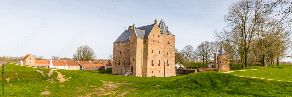 Fortress Loevestein in  Poederoijen, Zaltbommel, Gelderland, Netherlands. Most famous castle of the Netherlands.