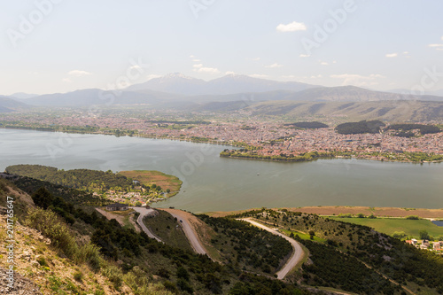 Ioannina city panoramic photo spring time greece photo