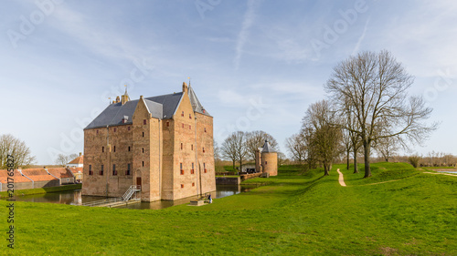 Fortress Loevestein in Poederoijen, Zaltbommel, Gelderland, Netherlands. Most famous castle of the Netherlands.