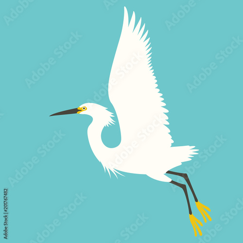  bird  heron  vector illustration  profile side   flat