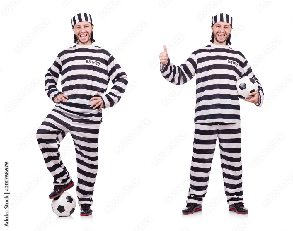 Prison inmate isolated on the white background Prison inmate isolated on the white background