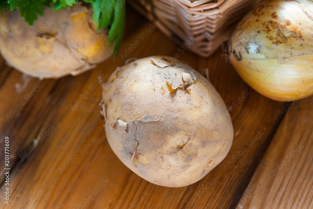 Photography of a raw potatoes 