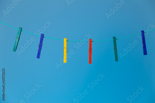 Group of clothes pegs