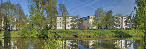 Uferbebauung an der Nidda in Frankfurt-Eschersheim