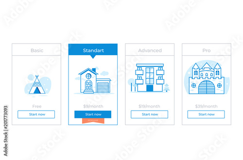 Our price plan with house. Four Different Categories of Money pricing