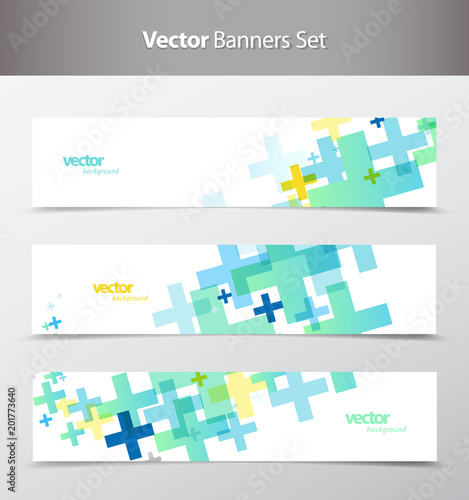 Set of abstract colorful web headers.