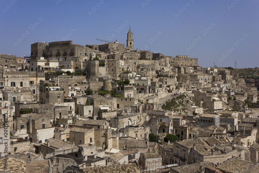 Day view of the historic Sassi district of Matera old town