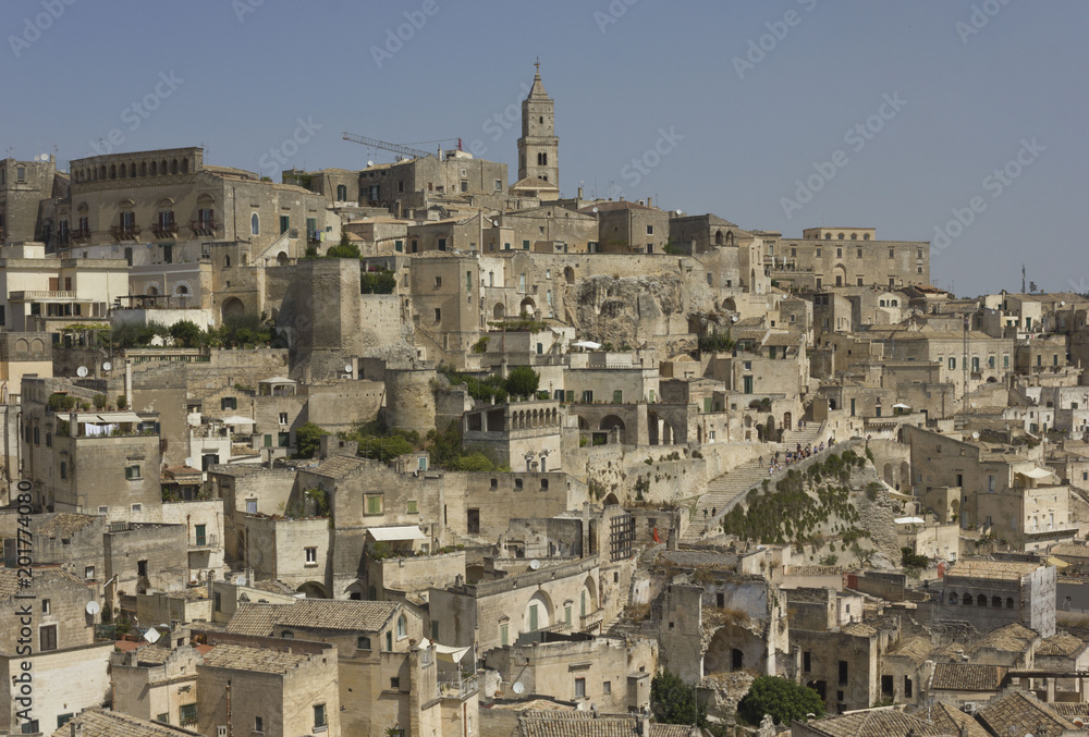 Day view of the historic Sassi district of Matera old town
