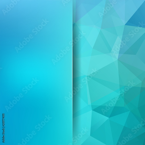 Background of blue geometric shapes. Blur background with glass. Colorful mosaic pattern. Vector EPS 10. Vector illustration