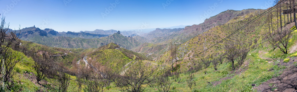 Panorama Mirador Degollada de Becerra de Tejeda de Gran Canaria España
