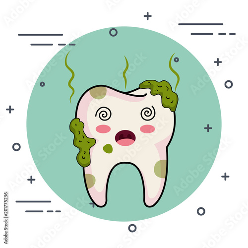 dental care kawaii characters vector illustration design