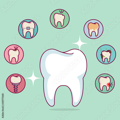 dental care set icons vector illustration design photo