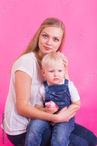 Mother with daughter happy together portrait child, family