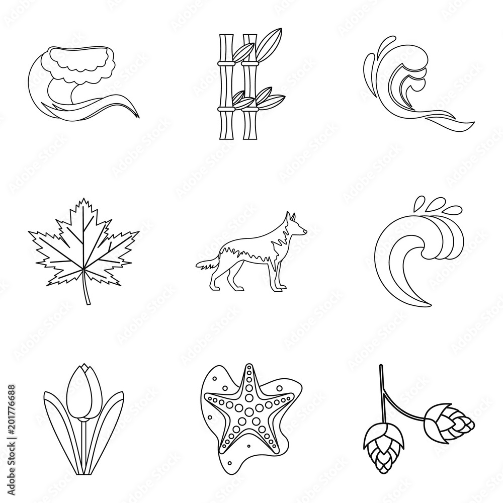 Weather climate icons set. Outline set of 9 weather climate vector icons for web isolated on white background Weather climate icons set. Outline set of 9 weather climate vector icons for web isolated on white background