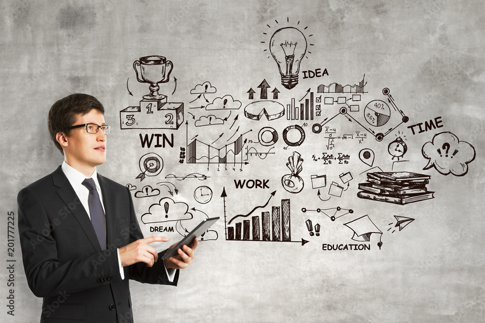 Technology, presentation and finance concept Technology, presentation and finance concept