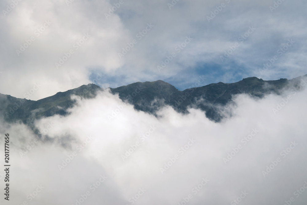 Mountain range in the clouds Mountain range in the clouds