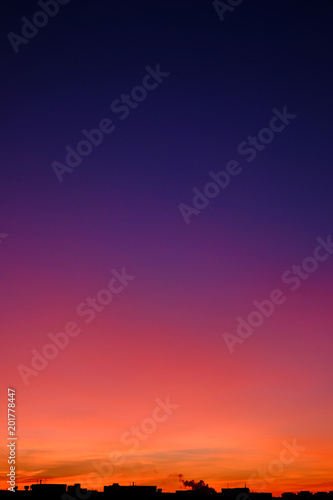 Marvelous gradient skyline during sunset in the city