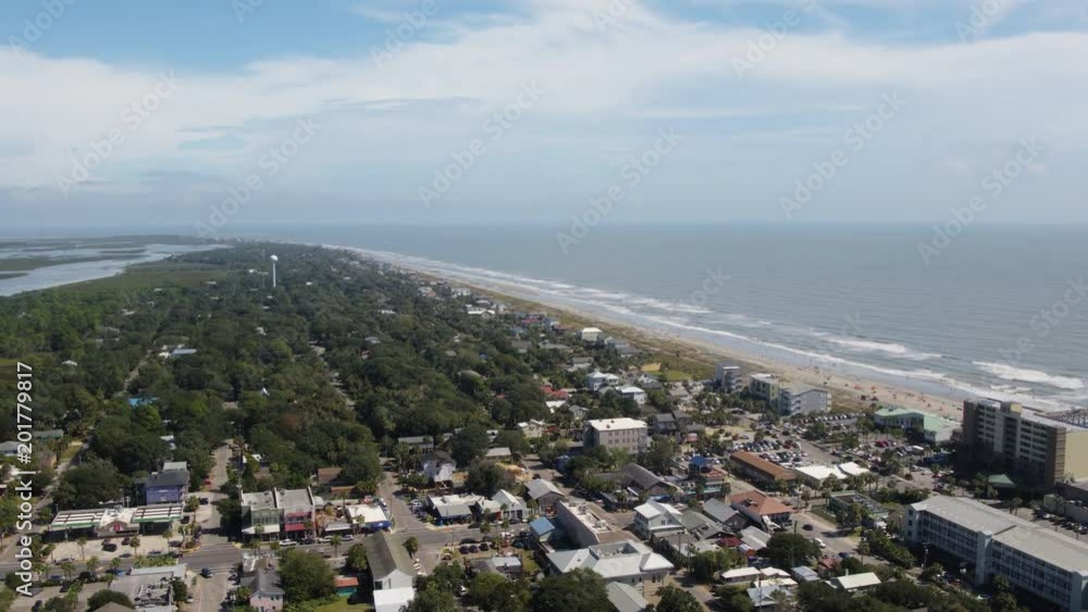 South Carolina Charleston Folly Beach Aerial v52 Panning from Folly Beach to Folly Creek 10/17 South Carolina Charleston Folly Beach Aerial v52 Panning from Folly Beach to Folly Creek 10/17