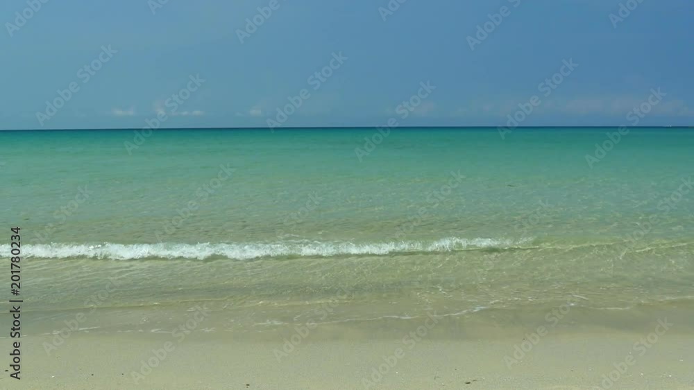 Nature with tropical sea and beach on white cloud and blue sky Nature with tropical sea and beach on white cloud and blue sky