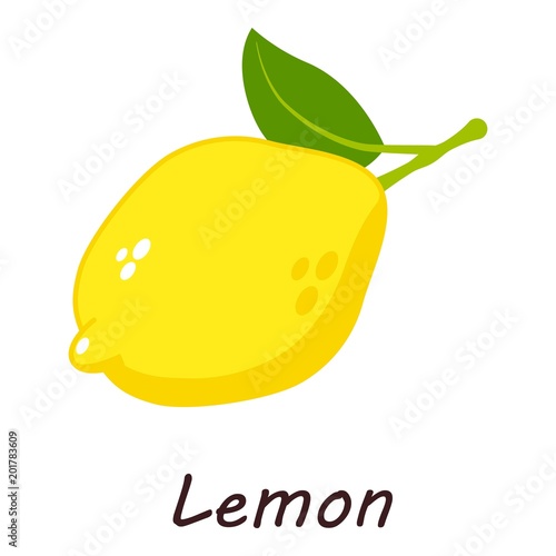 Lemon icon. Isometric illustration of lemon vector icon for web