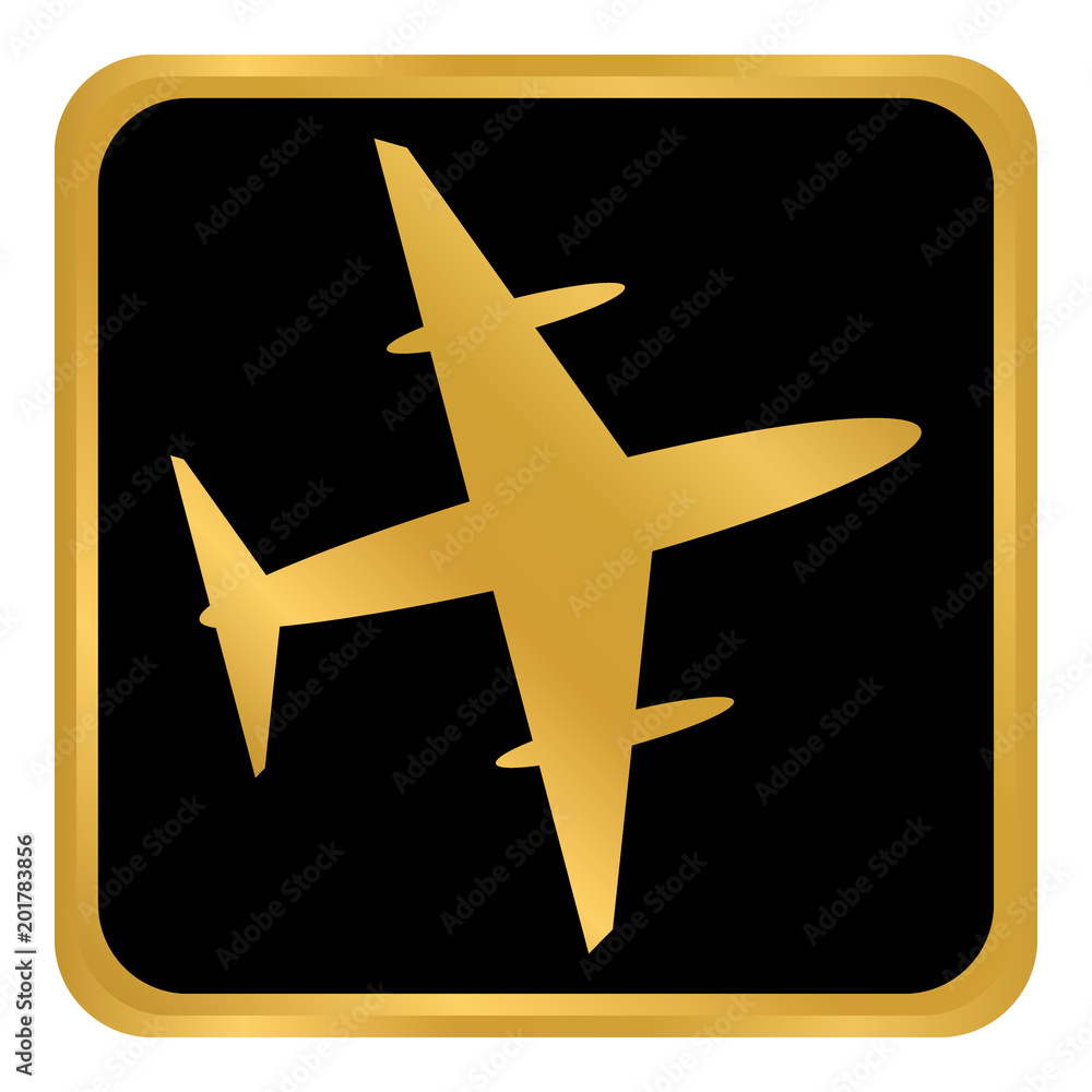 Airplane button on white. Airplane button on white.