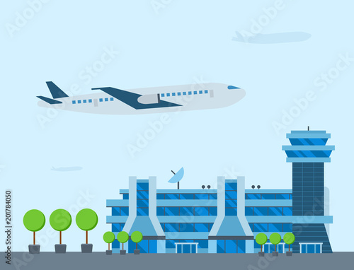 Aviation airport vector airline graphic airplane airport transportation fly travel symbol illustration