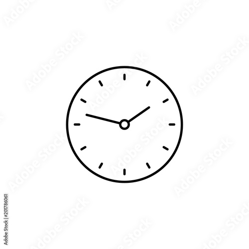 clock round timer line vector black icon