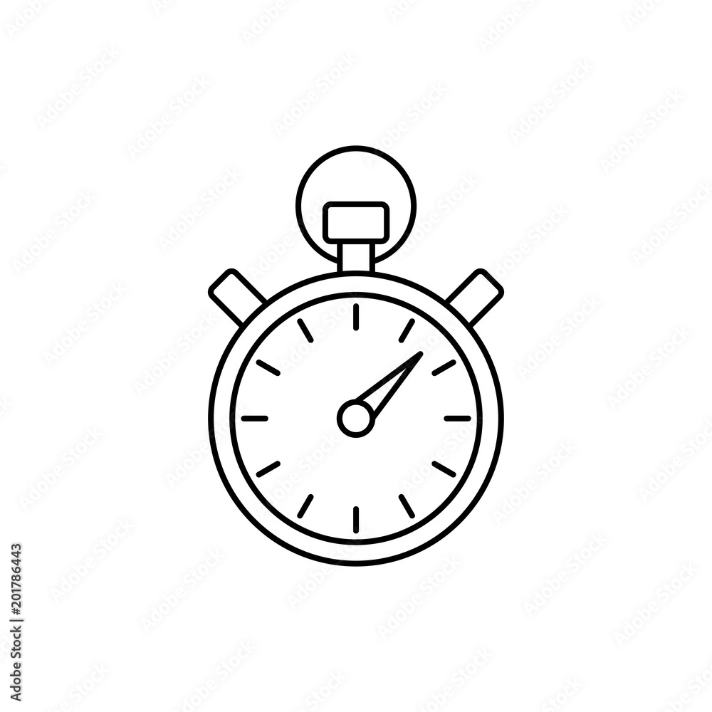 stopwatch chronometer measurement equipment line black vector icon stopwatch chronometer measurement equipment line black vector icon