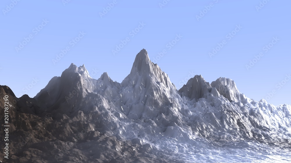 Mountain landscape isolated