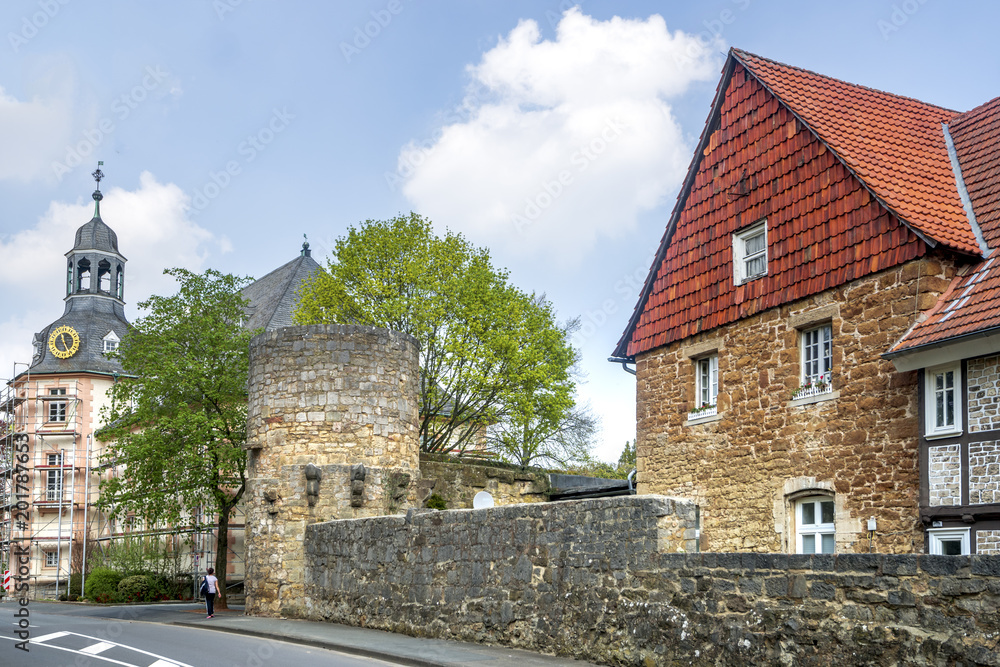 Naklejka premium Stadtmauer, Turm, Korbach, Hessen