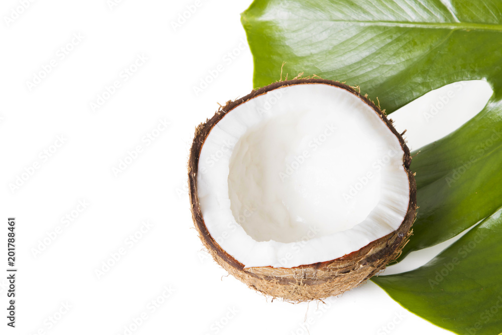 natural coconut isolated in white background natural coconut isolated in white background
