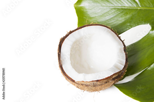 natural coconut isolated in white background
