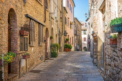 Beautiful alley in Tuscany  Old town  Italy
