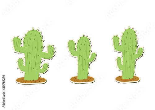 Beautiful cactus for the holiday cinco de mayo 5 may banner, logo, postcard, menu. Mexico, colorful. vector eps10. icon, smile, green cactus, flower, decorative plant, desert