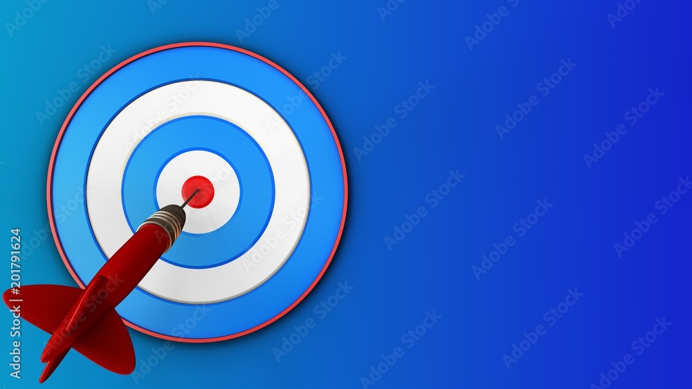3d blue target with dart 3d blue target with dart