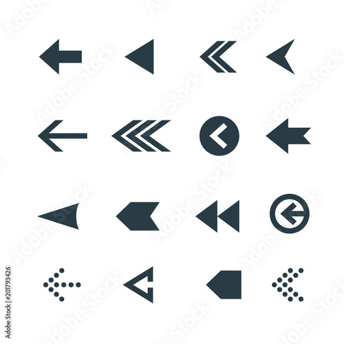 Free Download Arrow icon set. Web arrow pictogram design. Internet elements symbols. Navigation previous right and left signs - GFXLoad